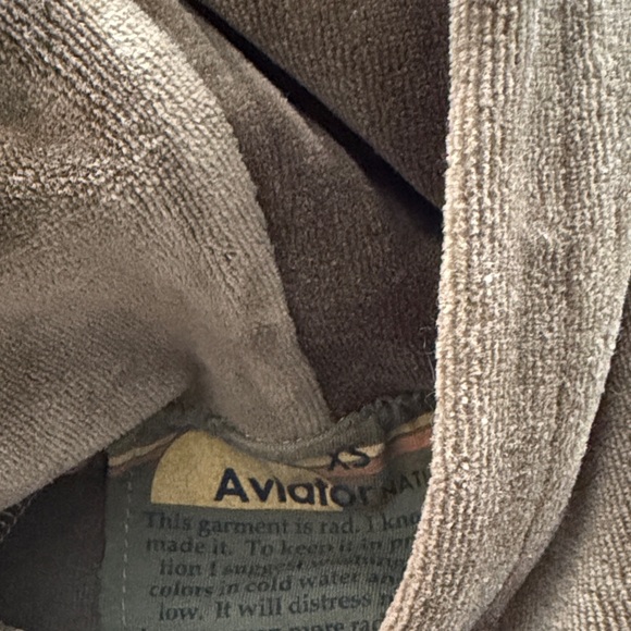 Aviator Nation army green velour hoodie - Picture 2 of 5